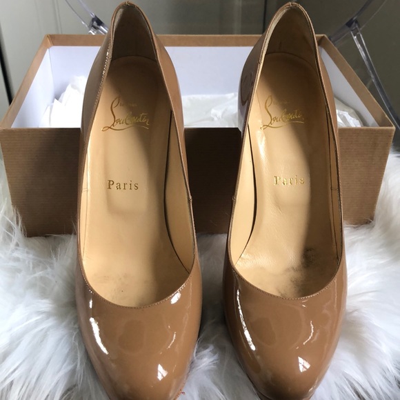 Christian Louboutin 100 Patent Camel Pump - Picture 6 of 9